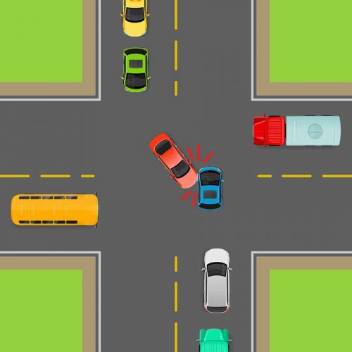 Verkehrsunfall - Haftungsverteilung bei Vorfahrtverletzung