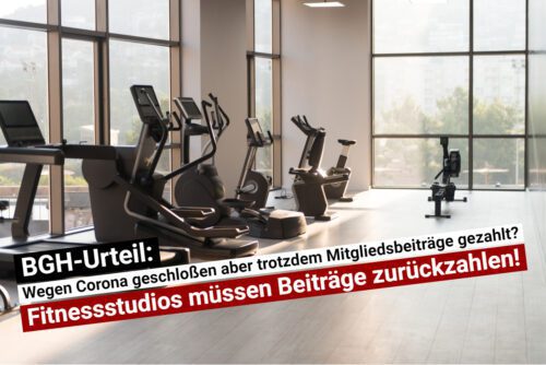 Rückzahlung Fitnesstudio Mitgliedsbeiträge