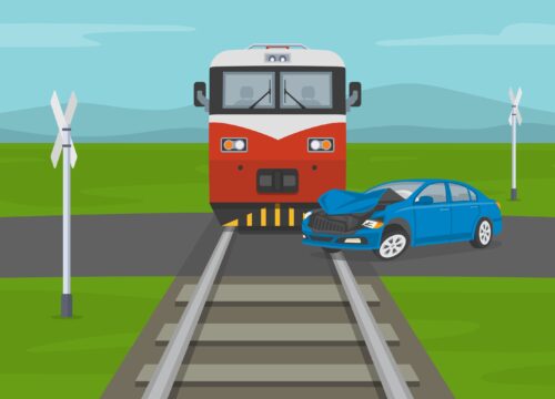 Verkehrsunfall Bahnübergang - bevorrechtigtes Kraftfahrzeug und wartepflichtige Straßenbahn