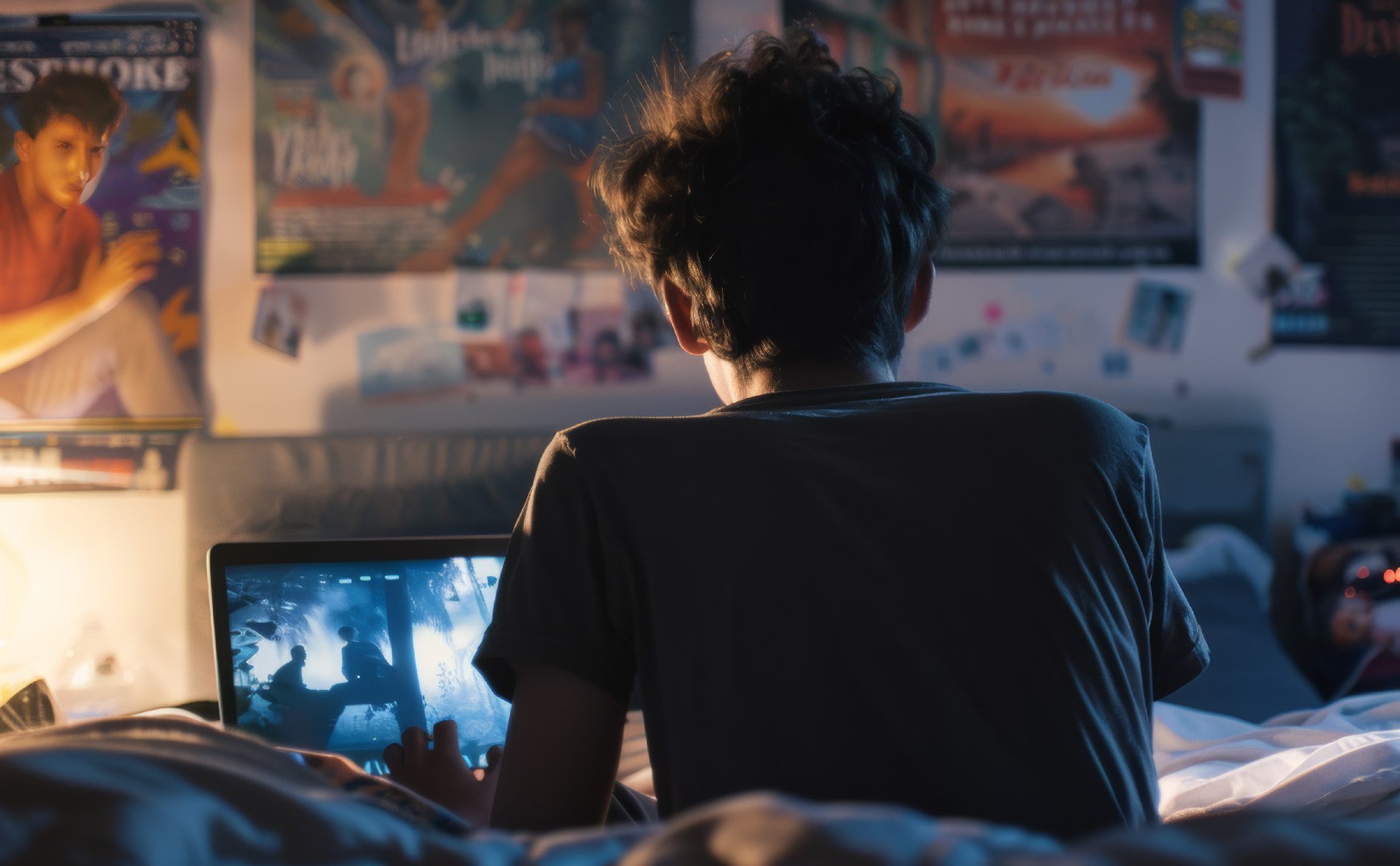 Streaming im Kinderzimmer: Harmlose Unterhaltung oder erste Schritte in die Illegalität? (Symbolbild: Midjourney KI).
