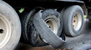 Reifenplatzer an Sattelzug – Verlust von Reifenteilen