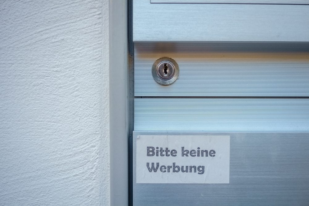 Keine Werbung am Hauseingang und Briefkasten