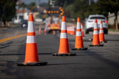 Baustelle Unfall wegen Überbreite