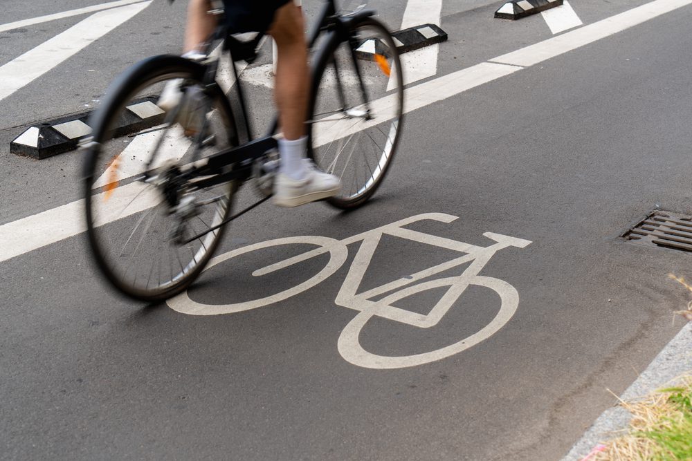 A,Cyclist,Uses,A,Designated,Bike,Lane,,A,So-called,Pop Radweg