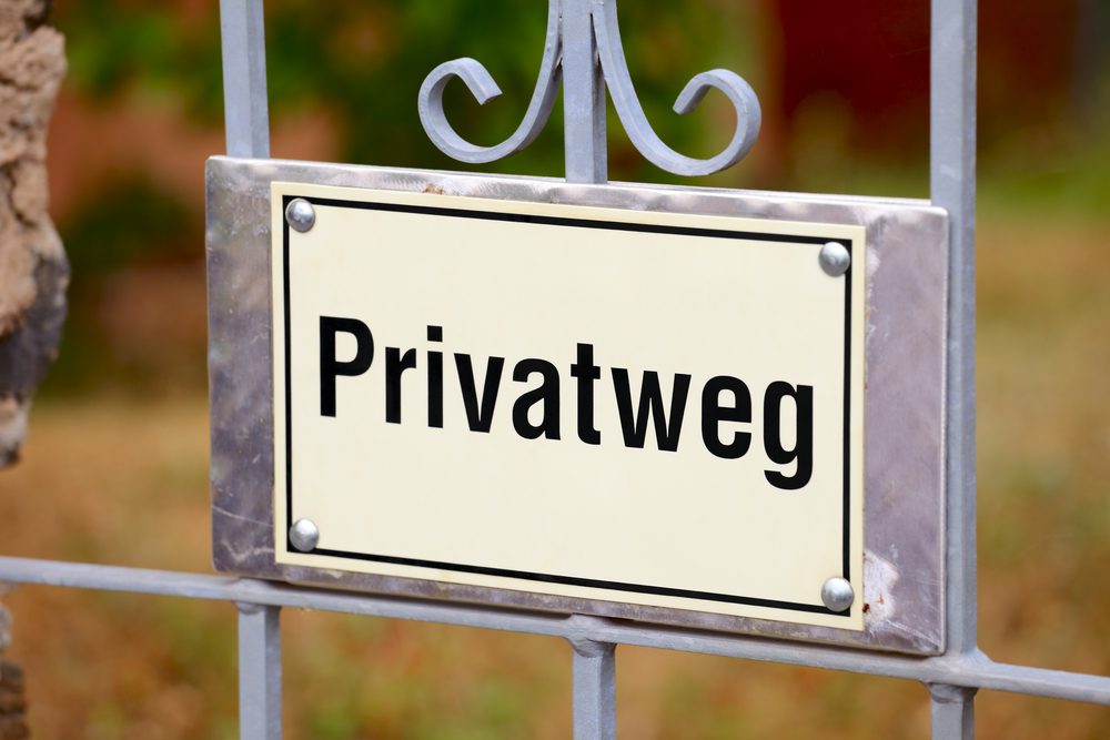 Unterlassung Privatweg