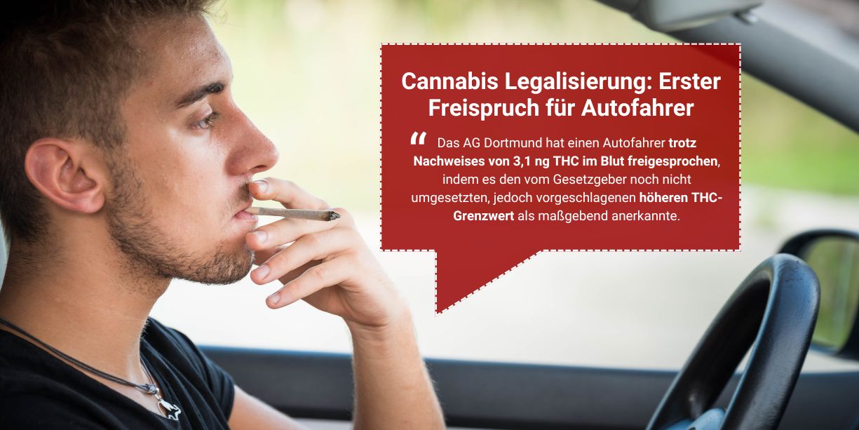 Freispruch für Autofahrer nach Cannabis Konsum