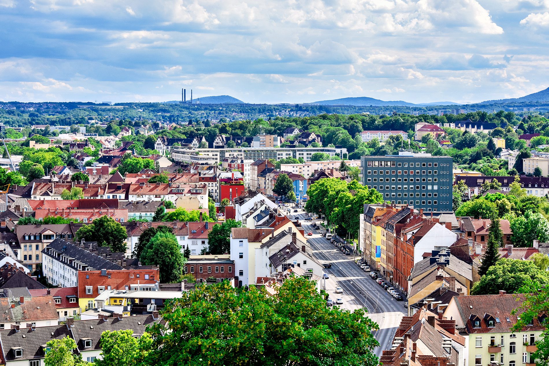 Luftbild der hessischen Stadt Kassel