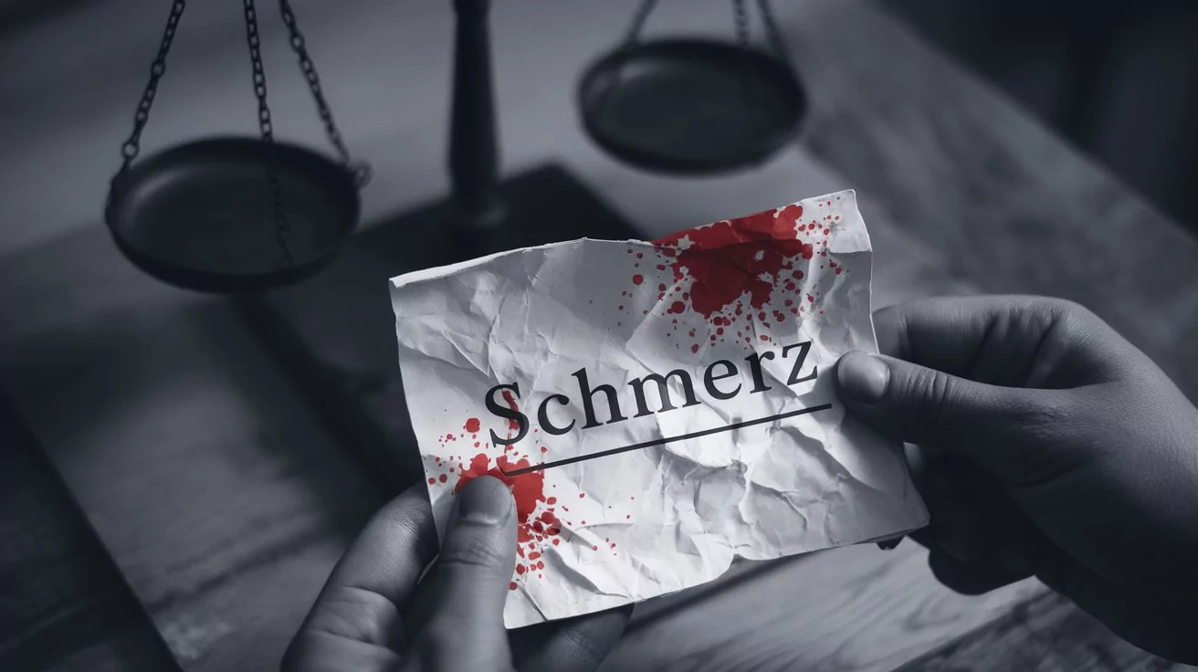 Immaterieller Schadensersatz: Ein zerknittertes Papier mit dem Wort Schmerz, Symbolisiert das Leid und die seelischen Verletzungen, die durch einen immateriellen Schaden entstehen.