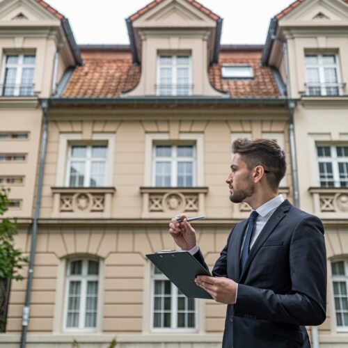 Immobiliengutachter dokumentiert Zustand eines denkmalgeschützten Künstlerhauses