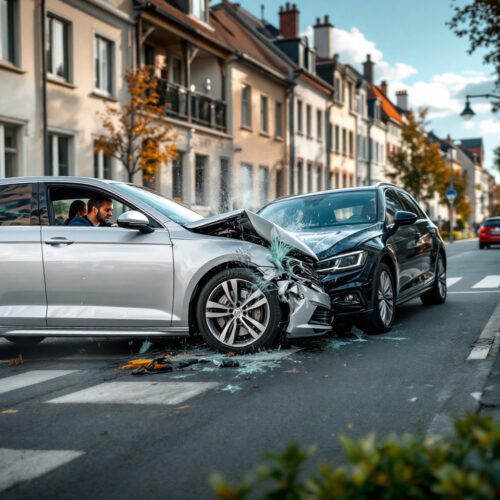 Autounfall: PKW-Kollision. Rechtliche Vertretung, Prozessführung, Interessen.