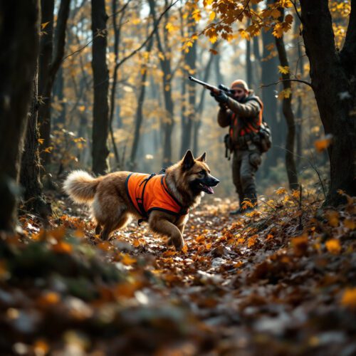 Jagdunfall: Jäger zielt auf Jagdhund. Drückjagd, Haftung, Schadensersatz, Jagdrecht.