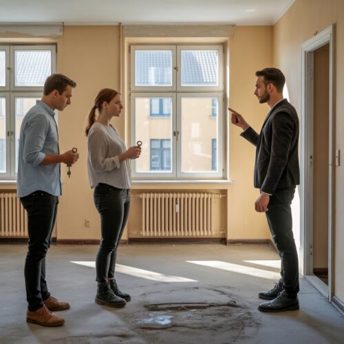 Mieter konfrontiert Vermieter wegen Kaution.