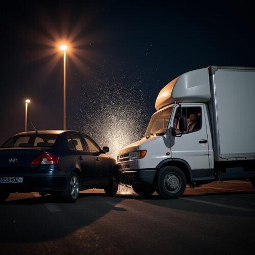 Unfall Hyundai i40 kollidiert mit Fiat Ducato Transporter